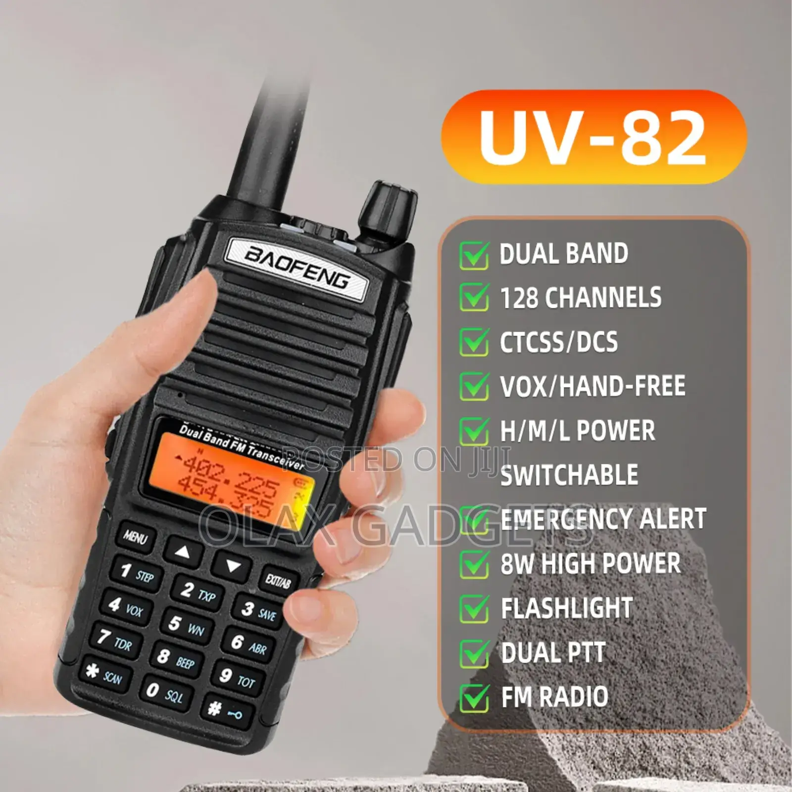 Baofeng Uv-82 Dual Band (Vhf/Uhf) Analog Two-Way Radio Call