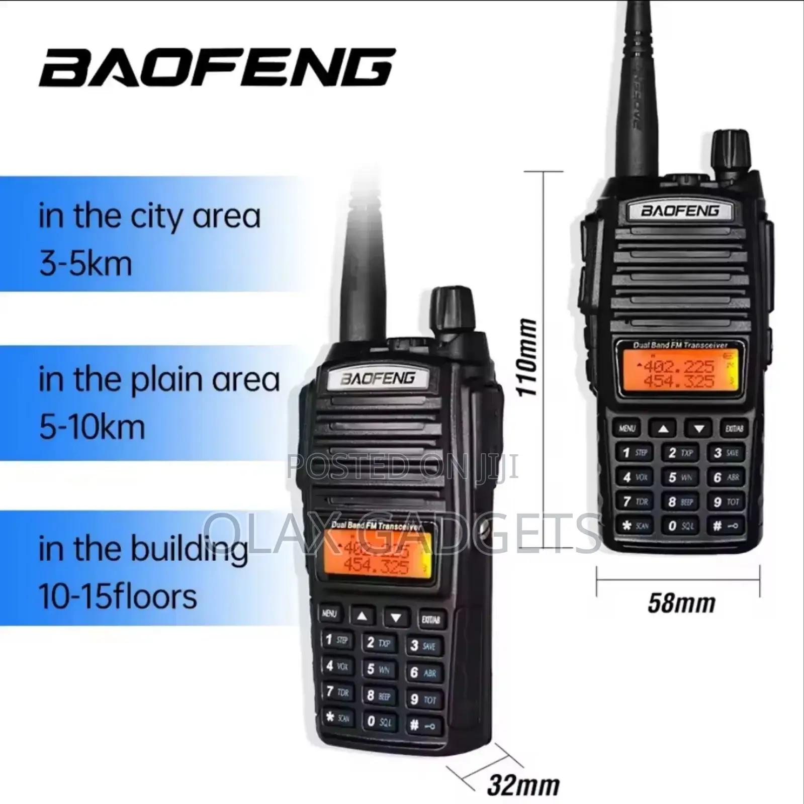 Baofeng Uv-82 Dual Band (Vhf/Uhf) Analog Two-Way Radio Call