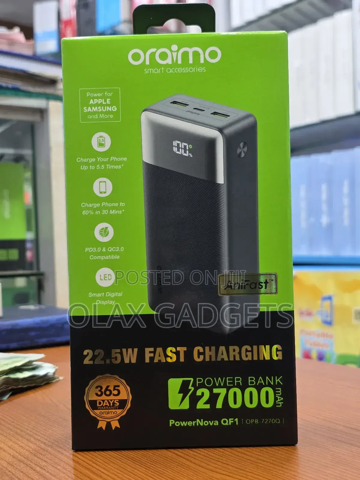 Oraimo 27000mah 22.5w Powerbank With C to C Ports