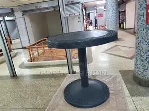 Plastic Table Black With Round Base