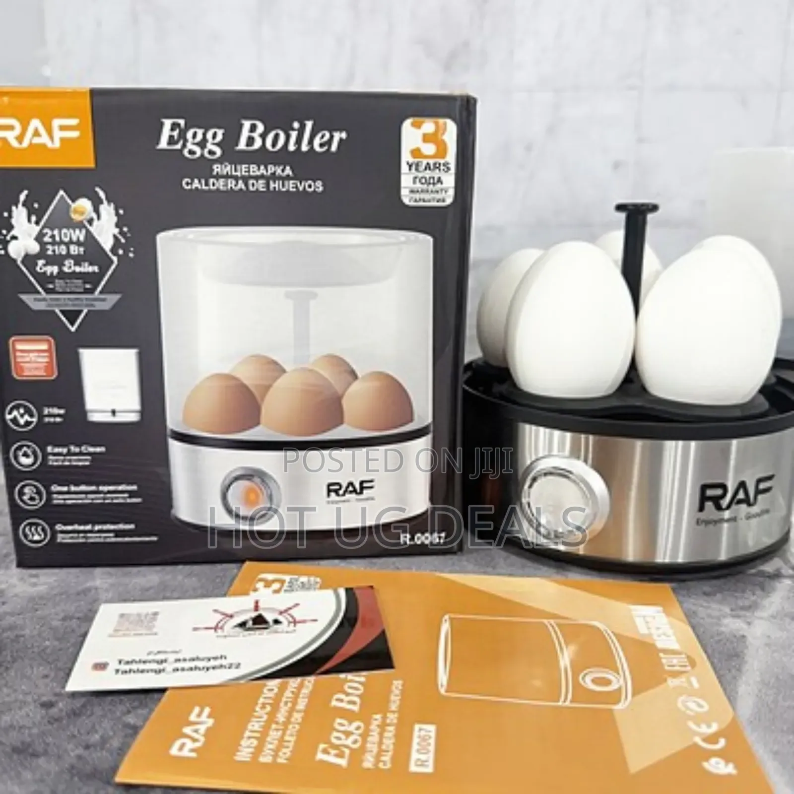 Raf 7  Electric Egg Boiler - Silver