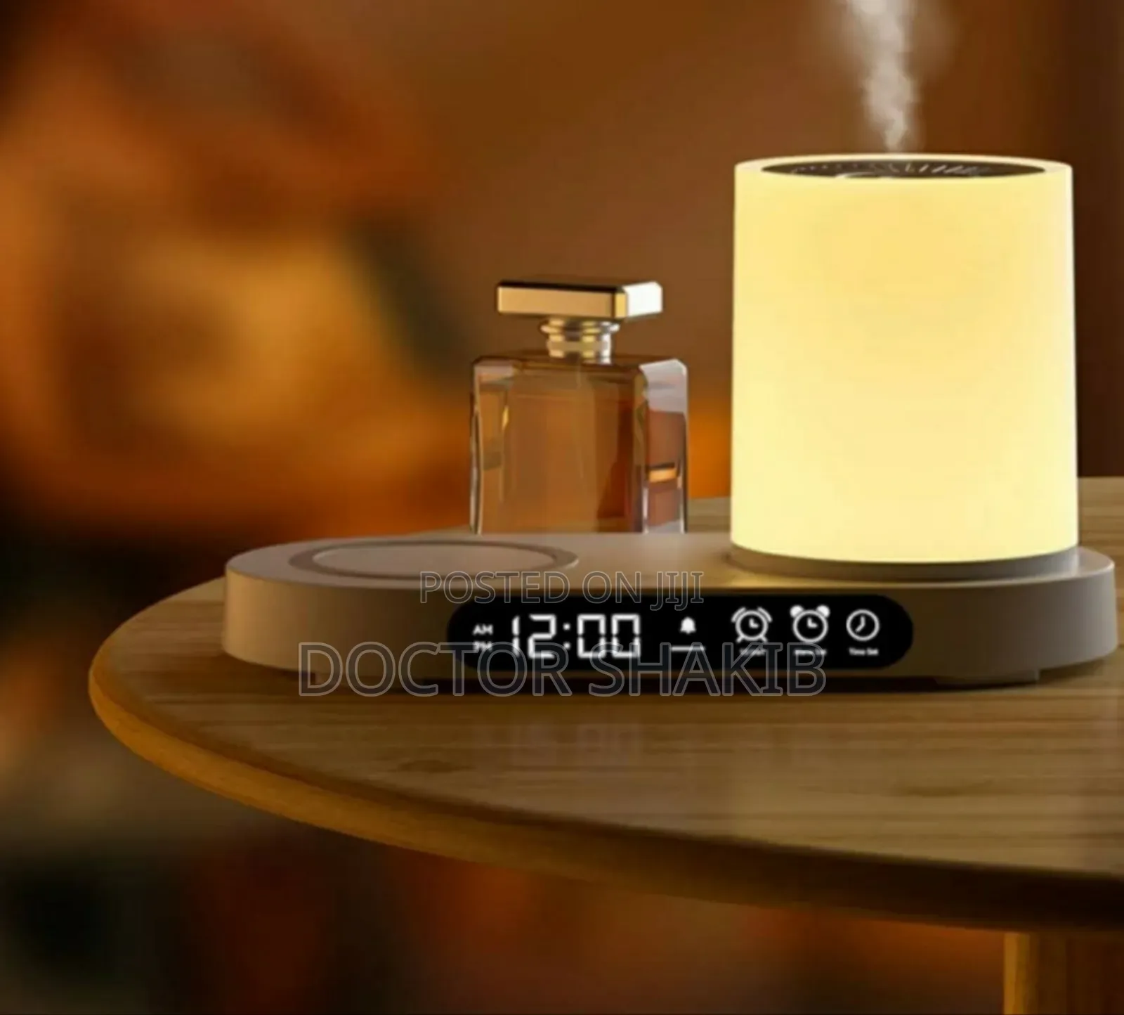 Quality Humidifier Clock and Wireless Charging Wood Design