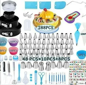 Steong 288 Pieces of Cake Baking, Decorating Kit Set, Blu