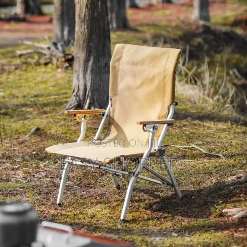 Folding High Back Camping Chair, Portable With Armrest