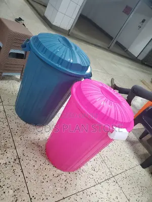 Blue and Pink Plastic Buckets 150litres