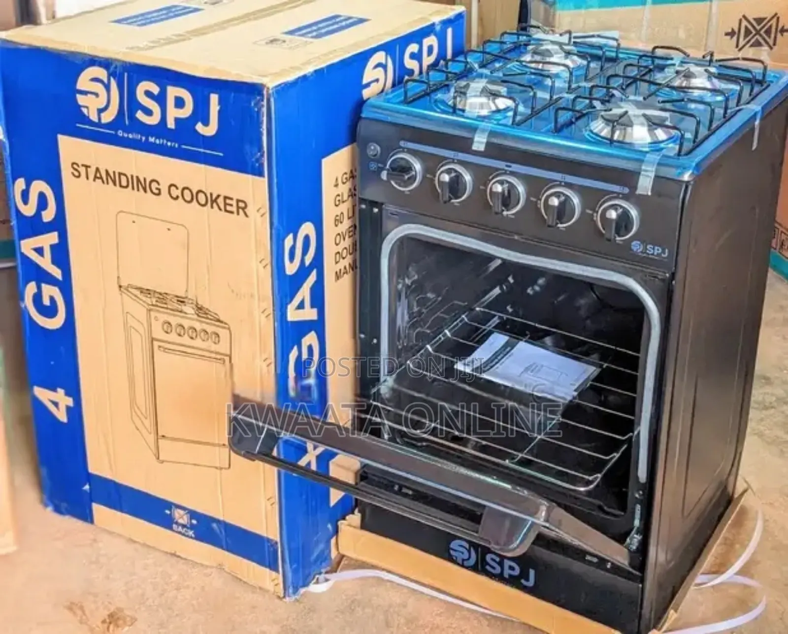 SPJ Full Gas Cooker 50x50cm, 3gas + 1 Electric Burners, Oven and Grill