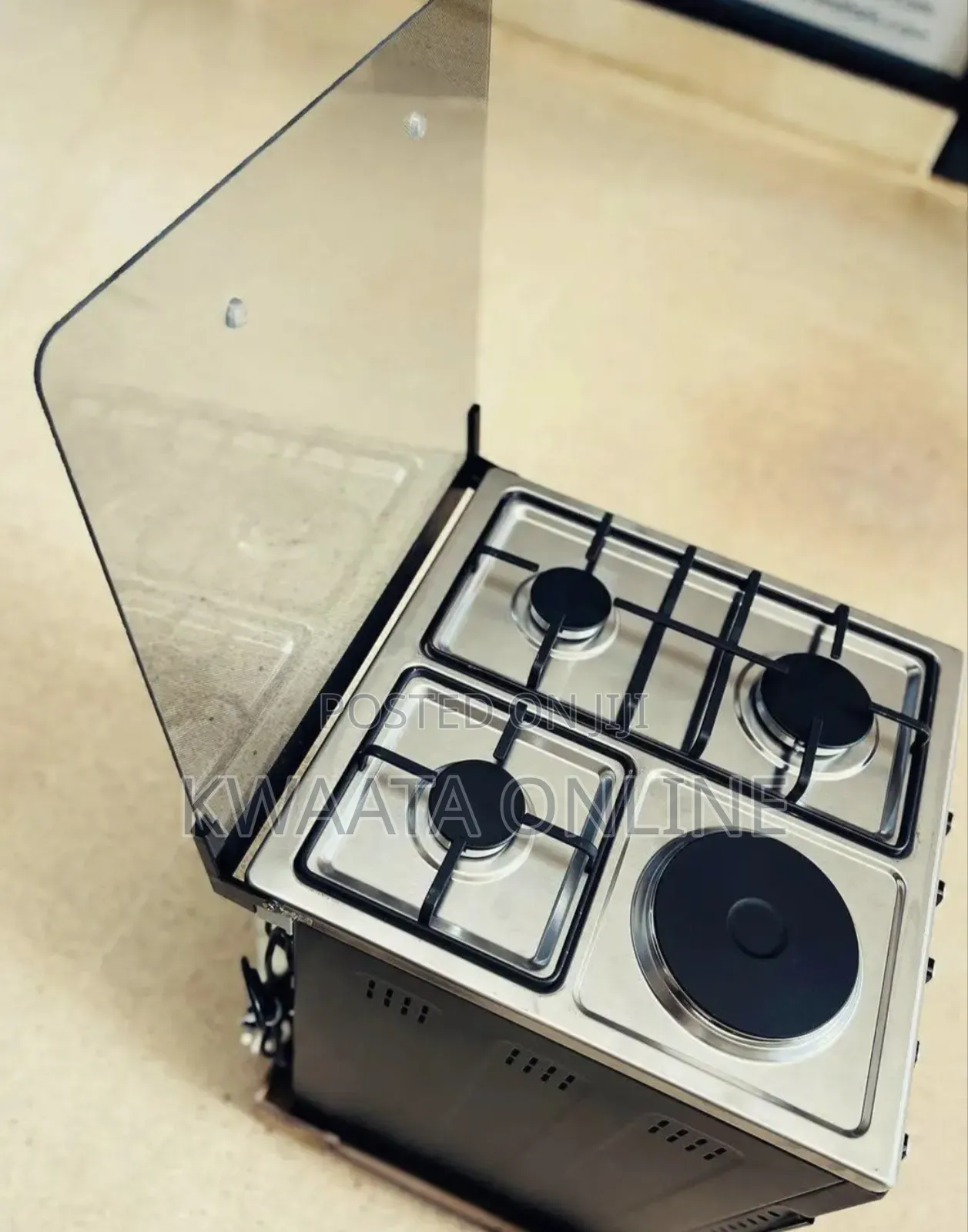 SPJ Full Gas Cooker 50x50cm, 3gas + 1 Electric Burners, Oven and Grill