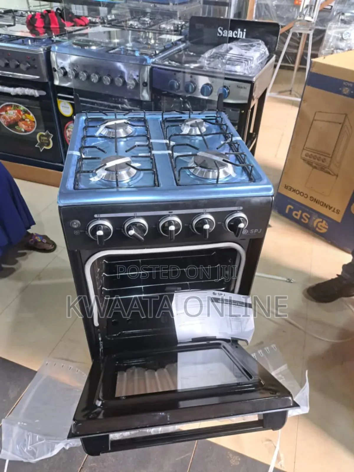 SPJ Full Gas Cooker 50x50cm, 3gas + 1 Electric Burners, Oven and Grill