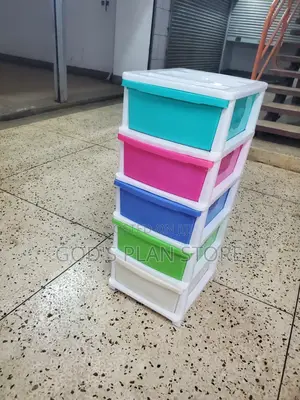 Multicolored Plastic Storage Cabinet Trolley