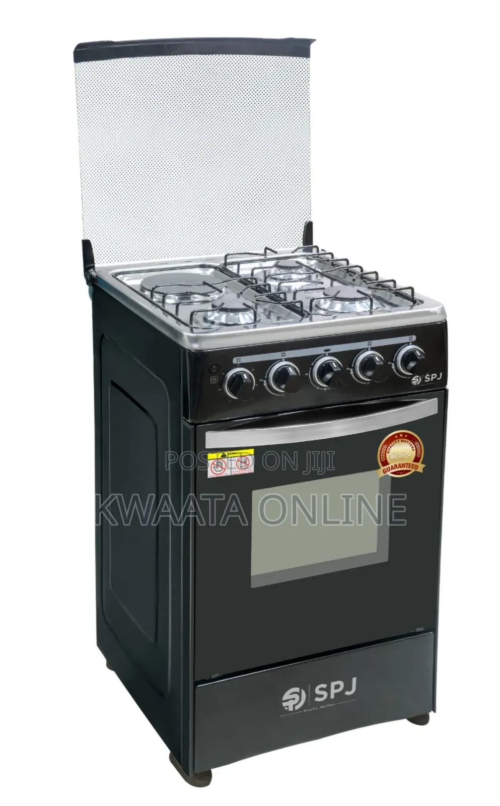 SPJ Full Gas Cooker 50x50cm, 3gas + 1 Electric Burners, Oven and Grill