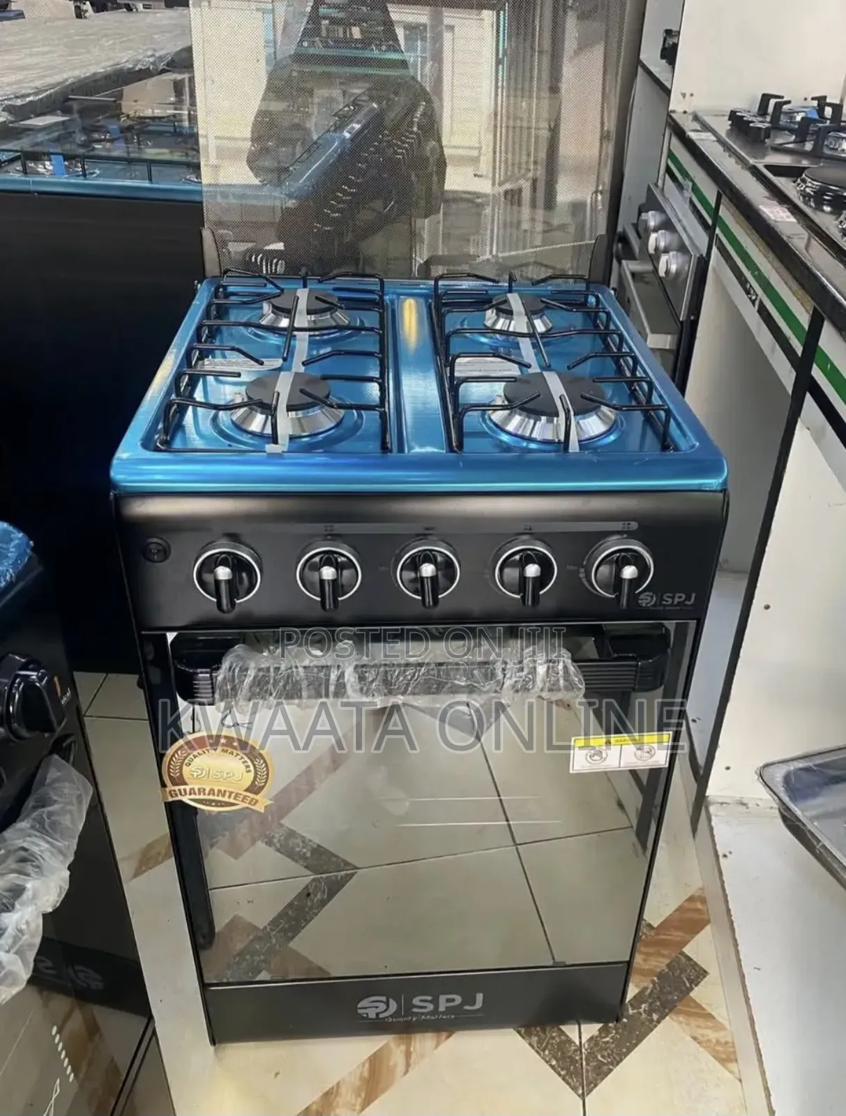 SPJ Full Gas Cooker 50x50cm, 3gas + 1 Electric Burners, Oven and Grill