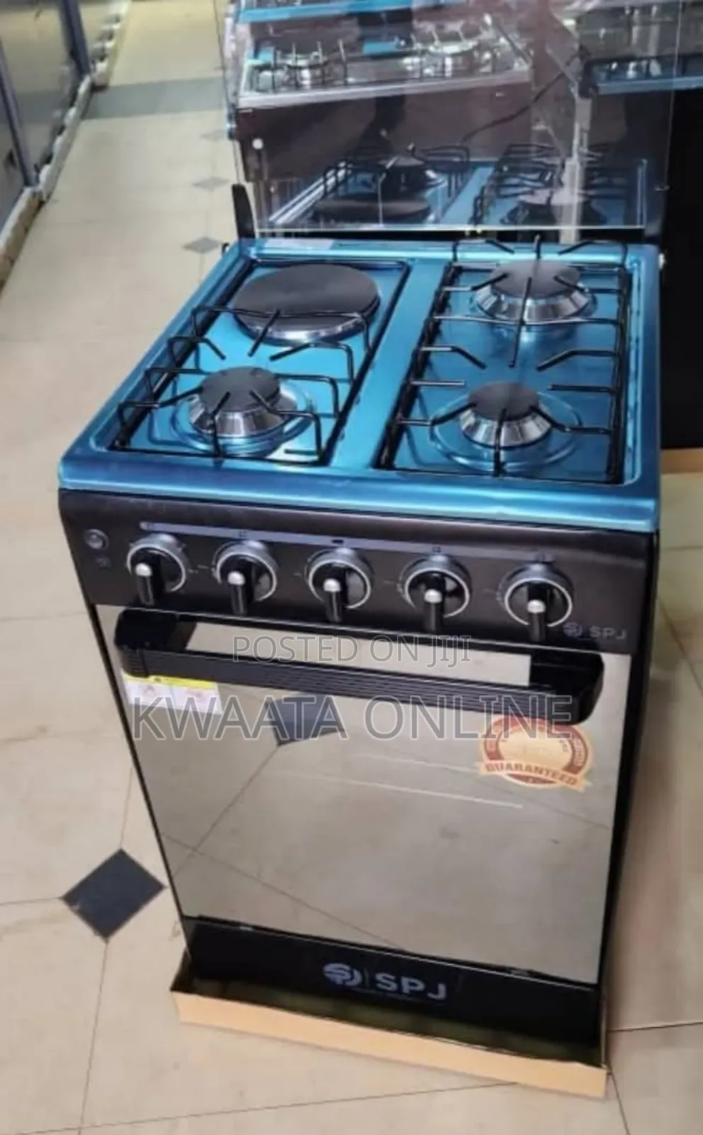 SPJ Full Gas Cooker 50x50cm, 3gas + 1 Electric Burners, Oven and Grill
