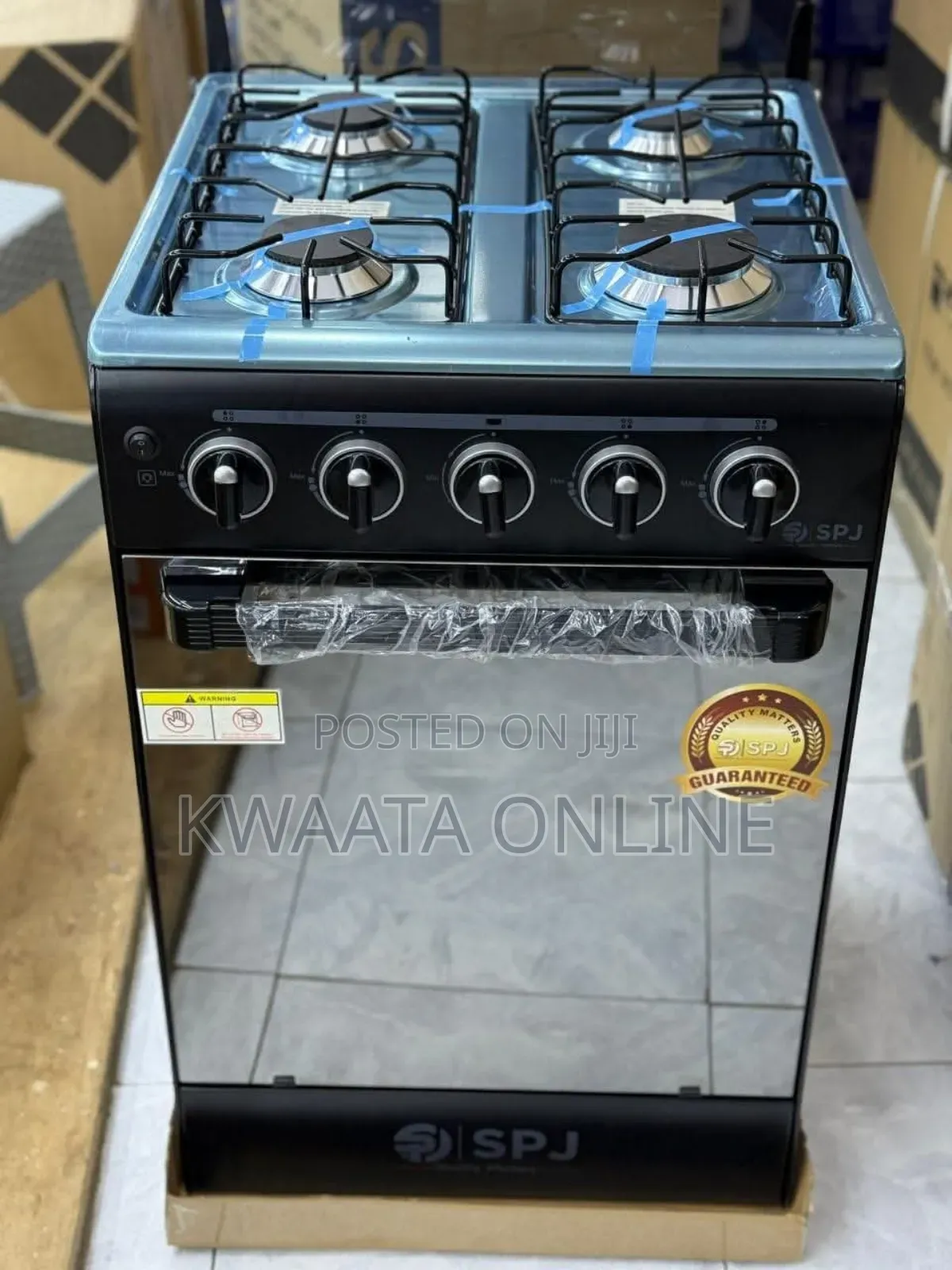 SPJ Full Gas Cooker 50x50cm, 3gas + 1 Electric Burners, Oven and Grill