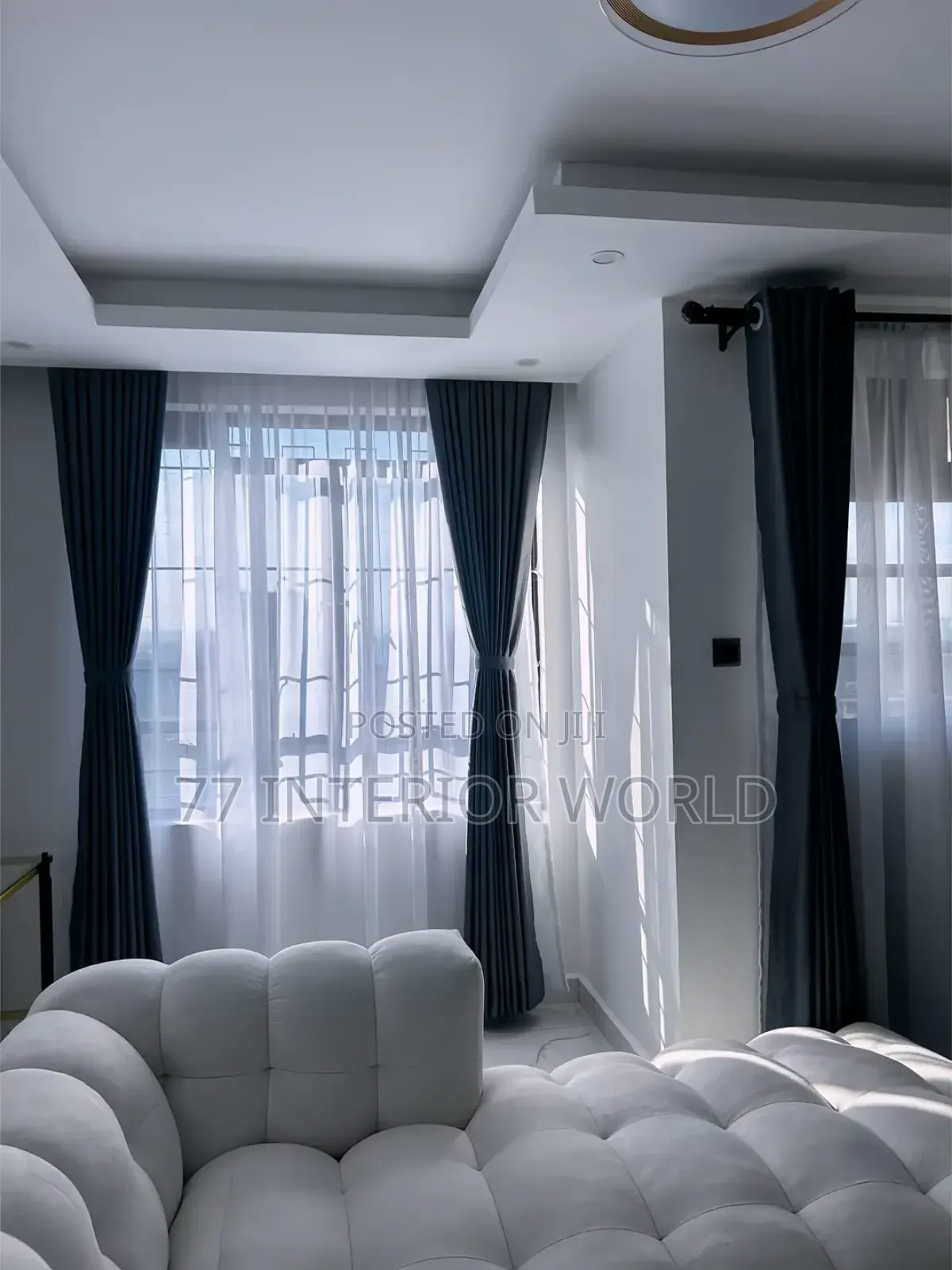 Plain Black Curtains for Home and Office