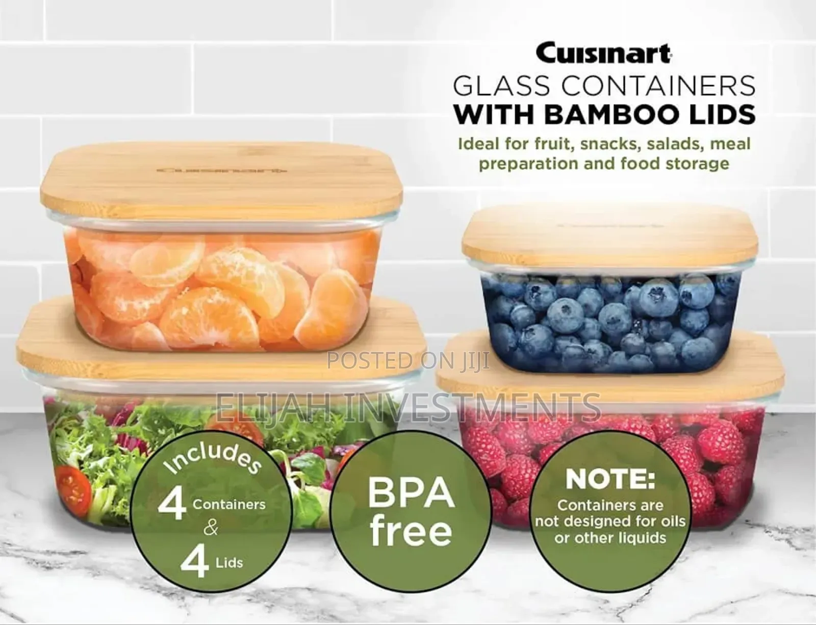 Cuisinart Glass Containers With Bamboo Lids