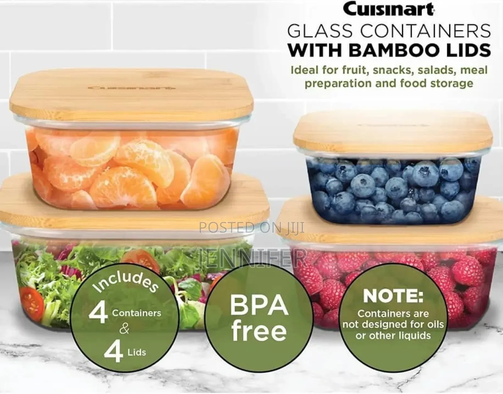 Cuisinart Glass Containers With Bamboo Lids