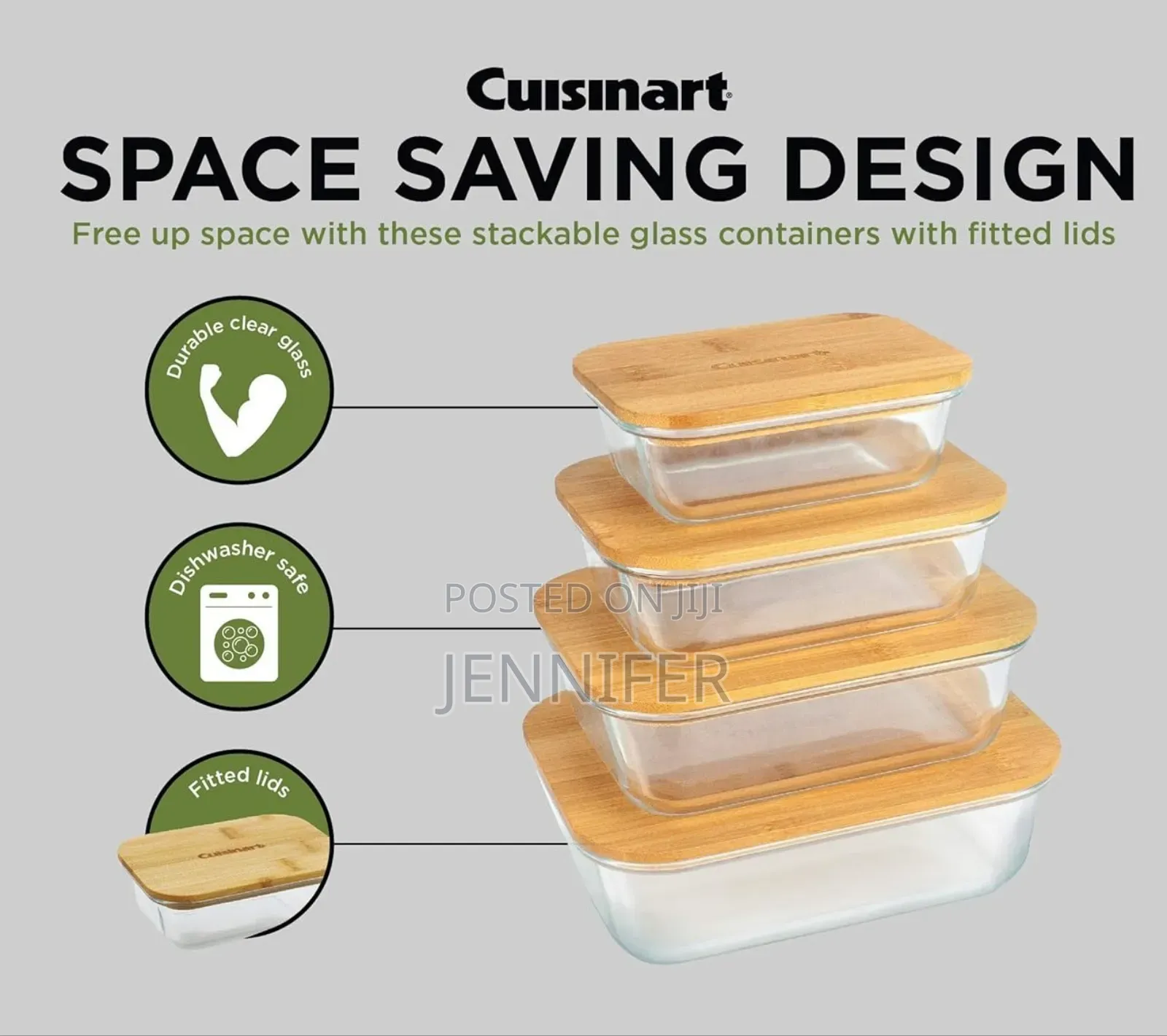 Cuisinart Glass Containers With Bamboo Lids