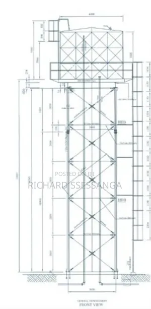 Pressed Galvanised Steel Plate Water Tank and Tower Fabrication