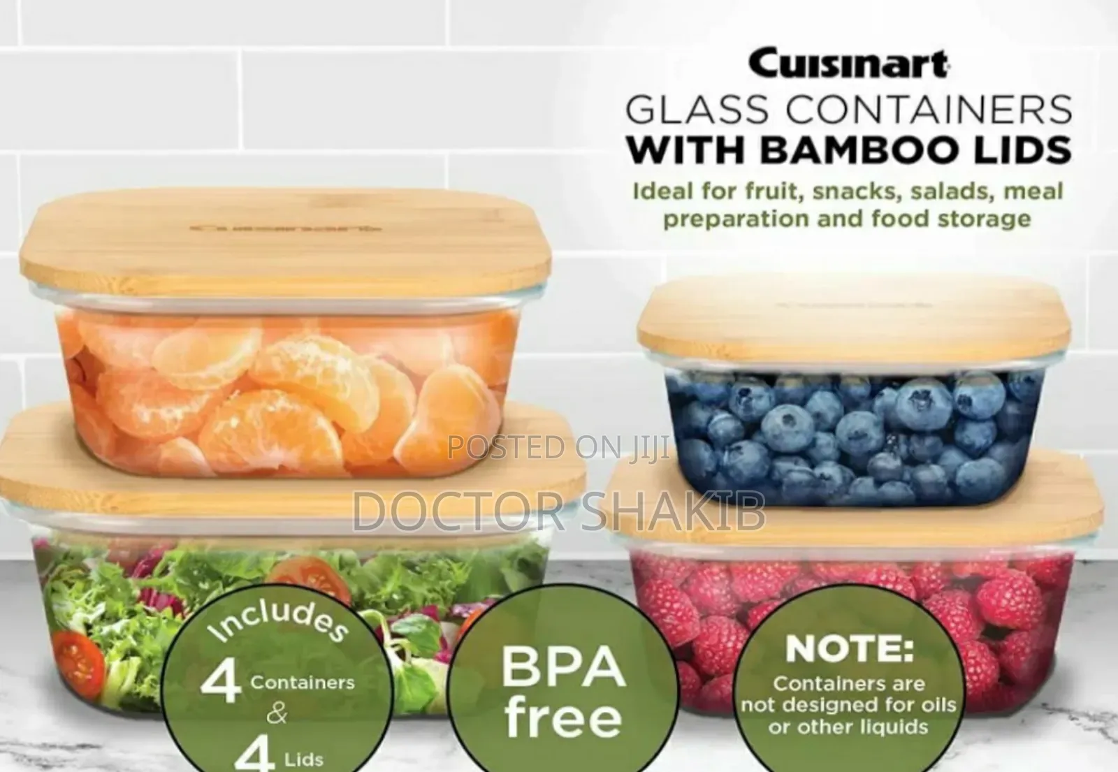 Unique Cuisinart Glass Containers With Bamboo Lids
