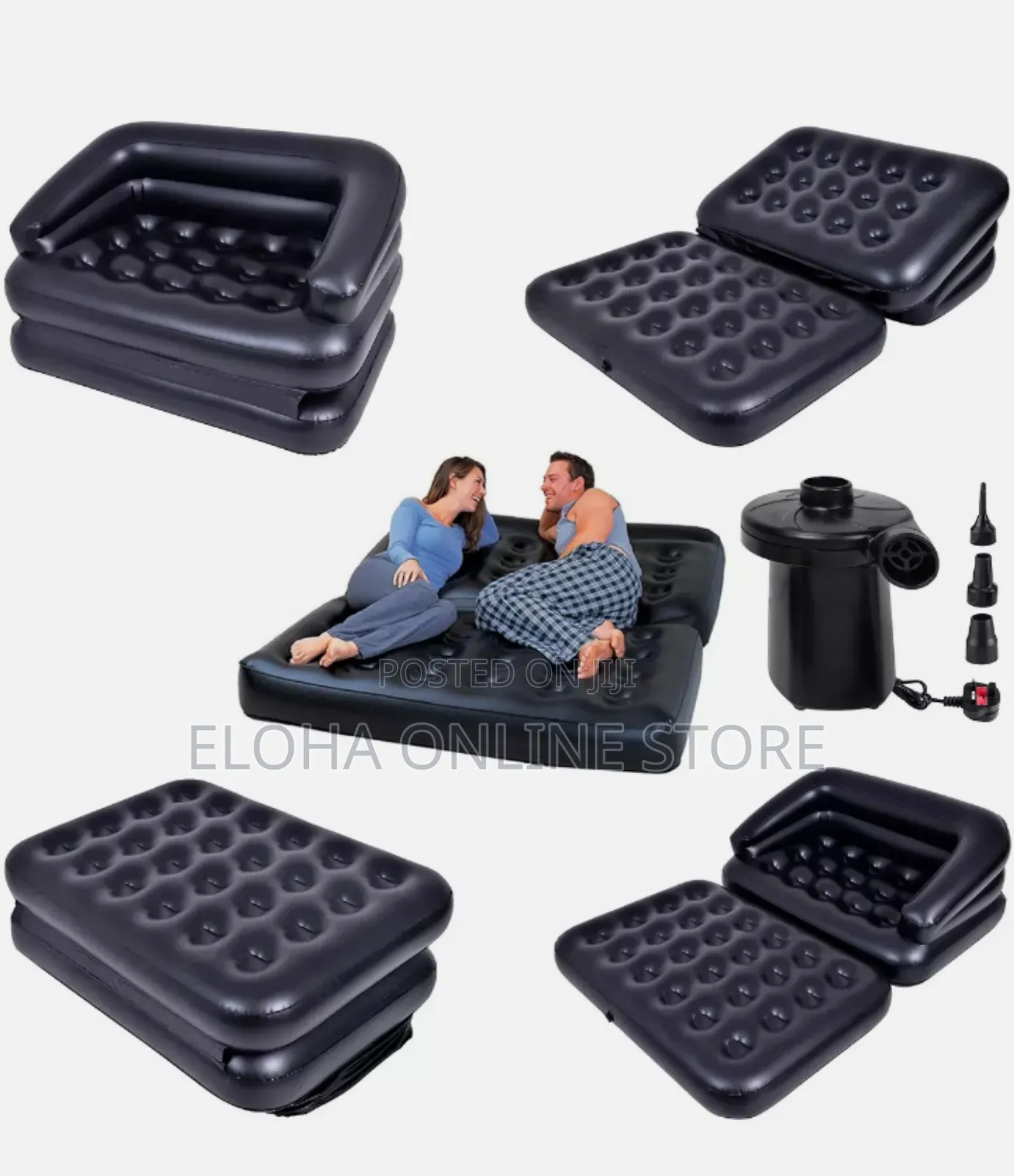 5 in 1 Inflatable Double Sofa Airbed Mattress Electric Pump
