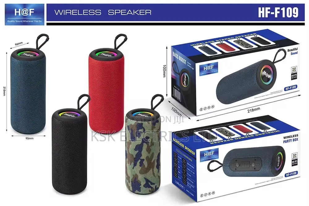 Hf-f109 Portable Wireless Blue-tooth Fabric Woofer Speaker