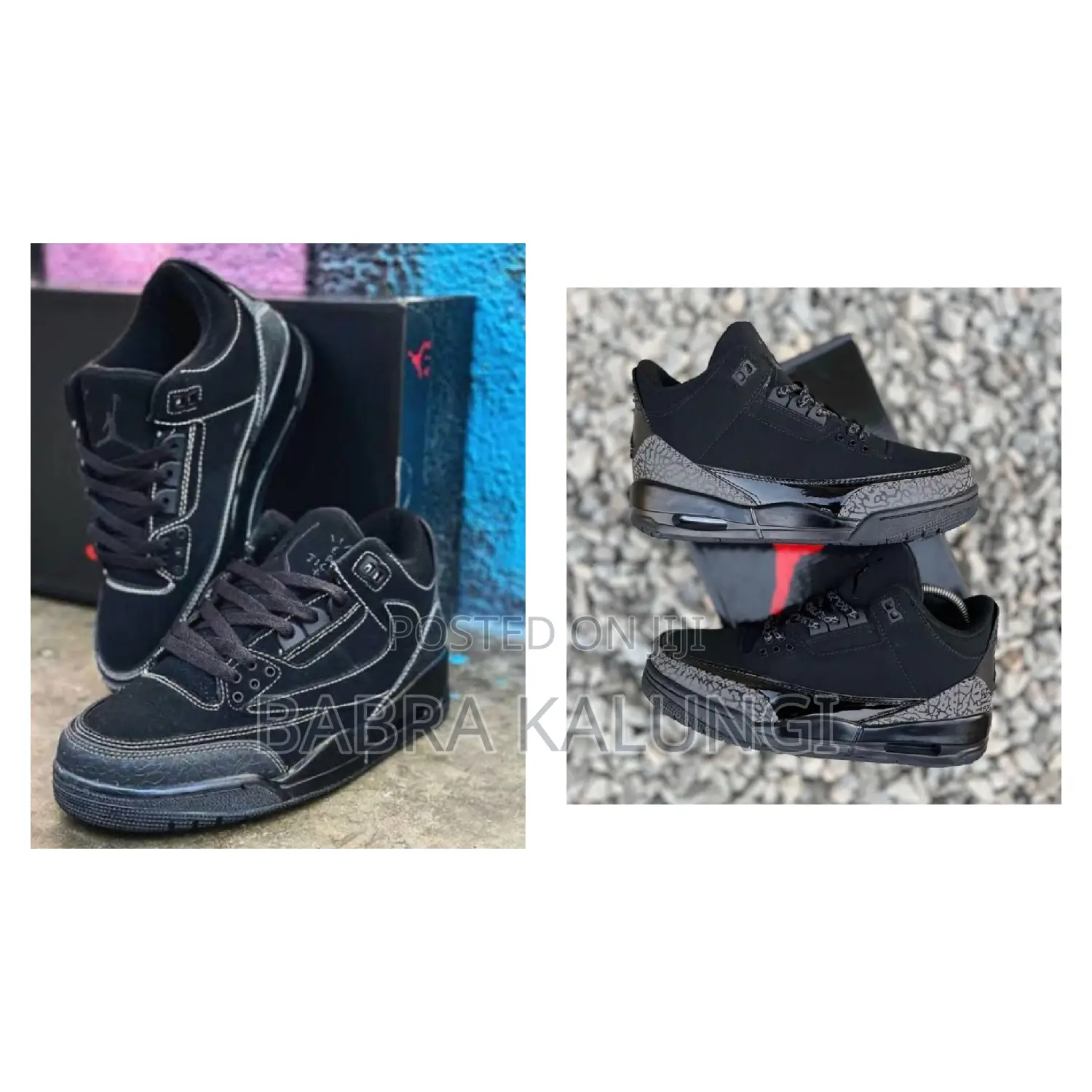 Original Black Air Jordan 3 Zapatos Sneaker