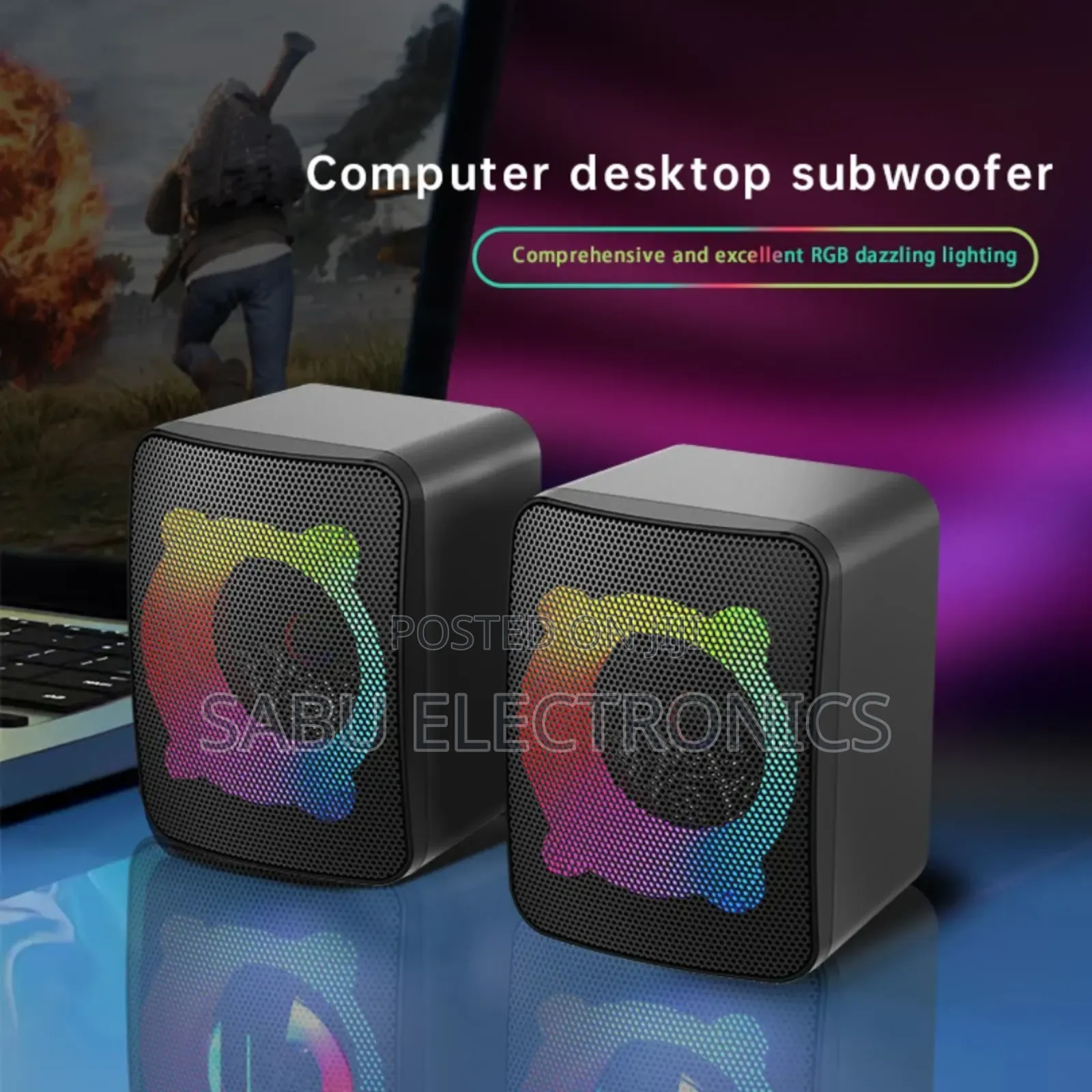 Rgb Multimedia Usb Speakers –2.0 Ch Desktop Subwoofer