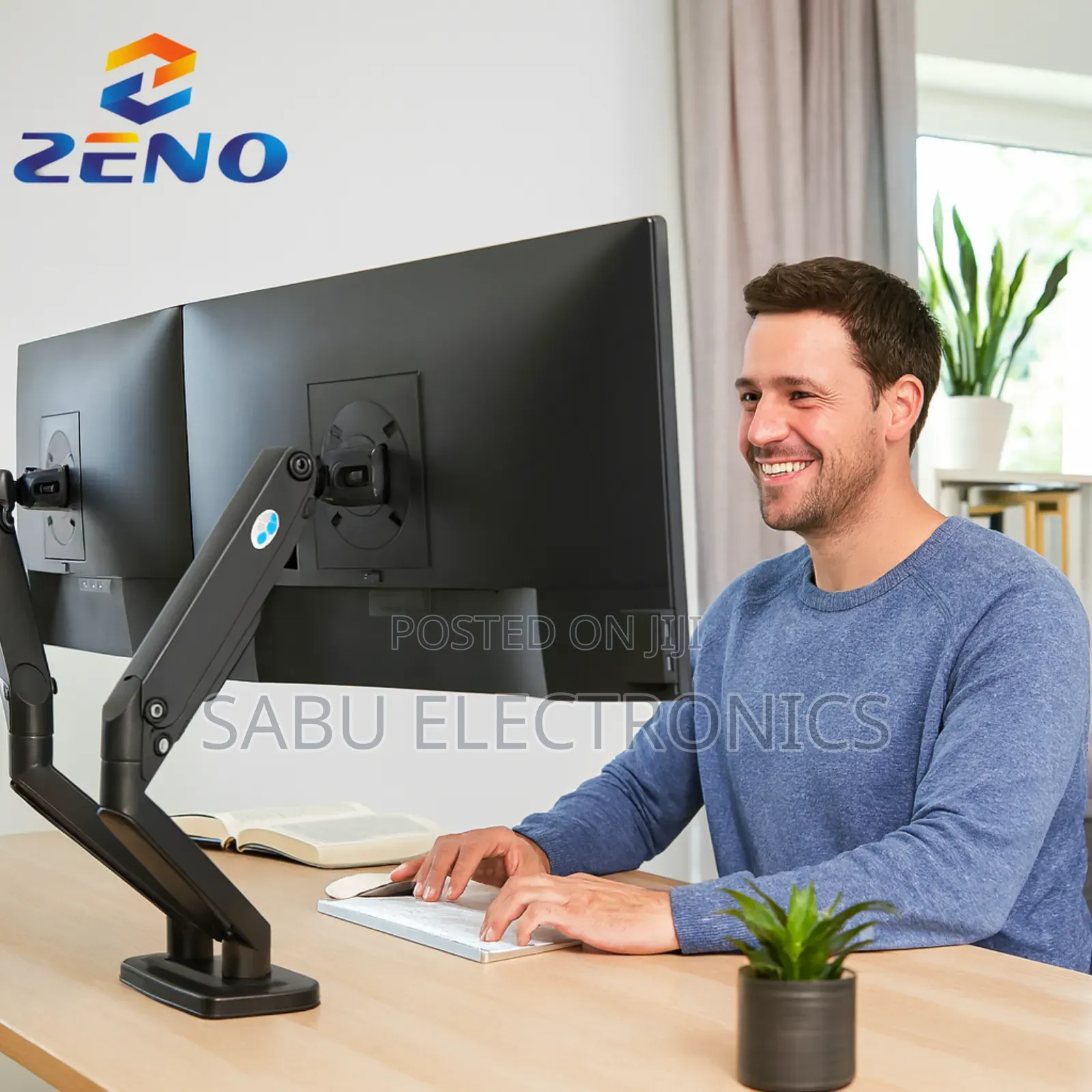 Ergonomic Dual Monitor Mount 17–32 Inch Adjustable Stand