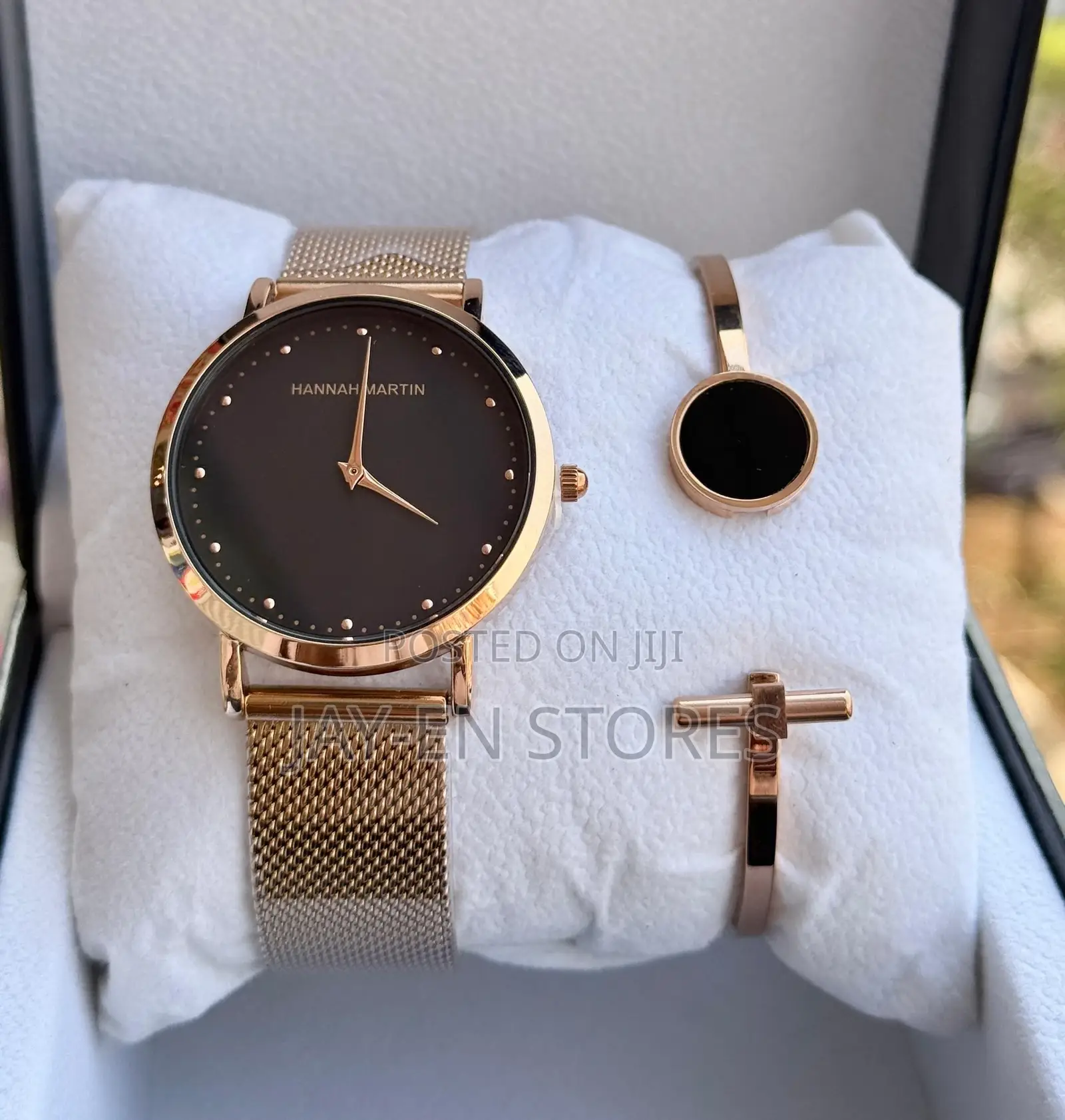 Hannah Martin Rose Gold Casual Watch With Black Display