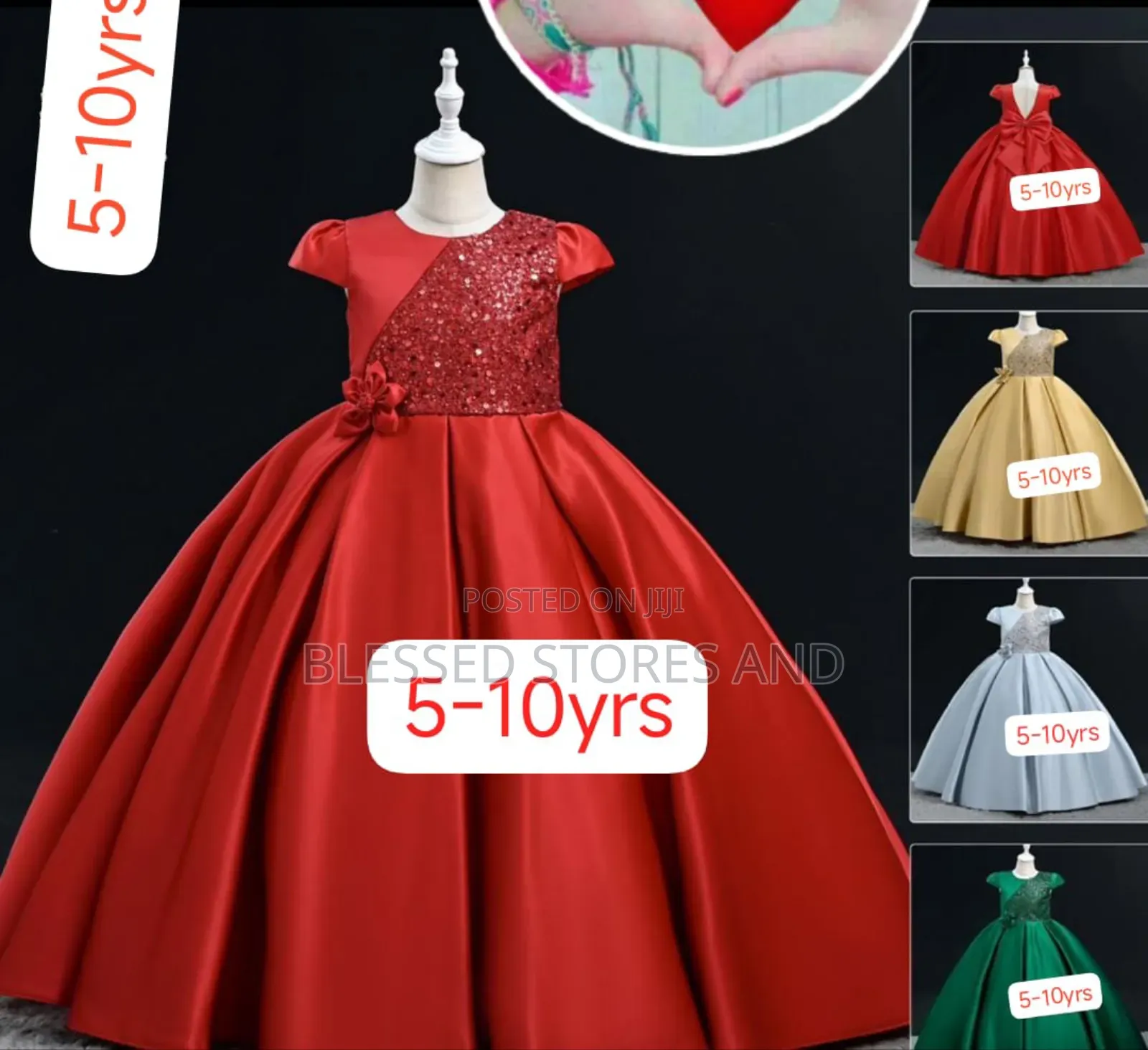 Kids Red and Golden Dress