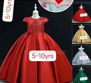 Kids Red and Golden Dress