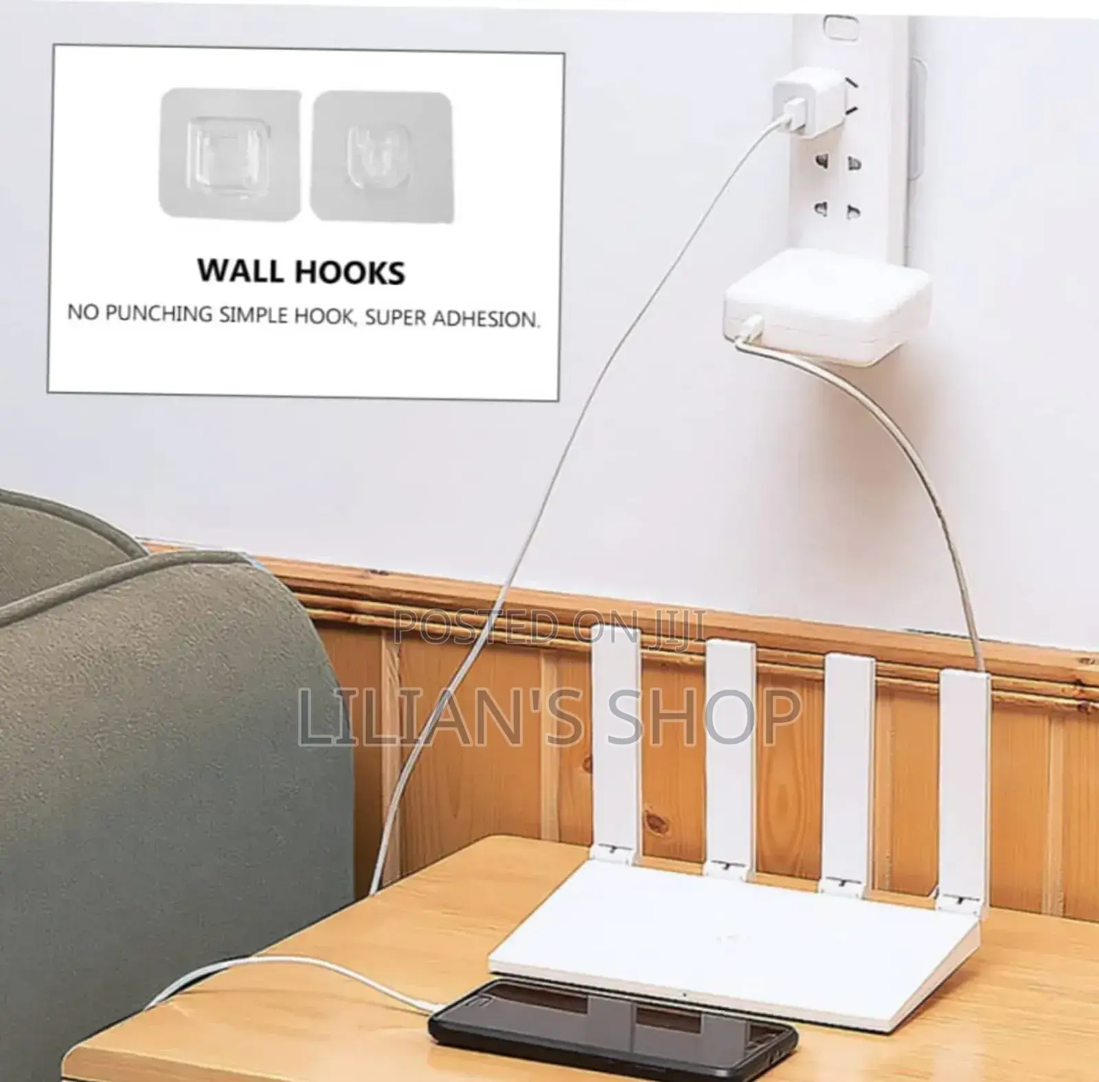 2pcs Double-Sided Adhesive Wall Hooks