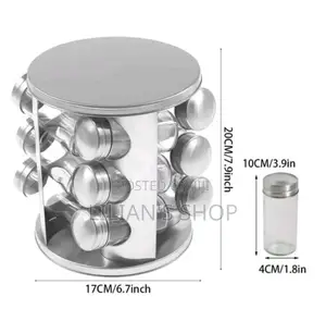 Countertop Glass Rotating Spice Rack 12 Spice Jars Organizer