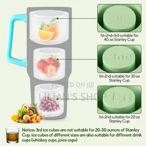 Cylinder Ice Cube Tray With Lid and Container