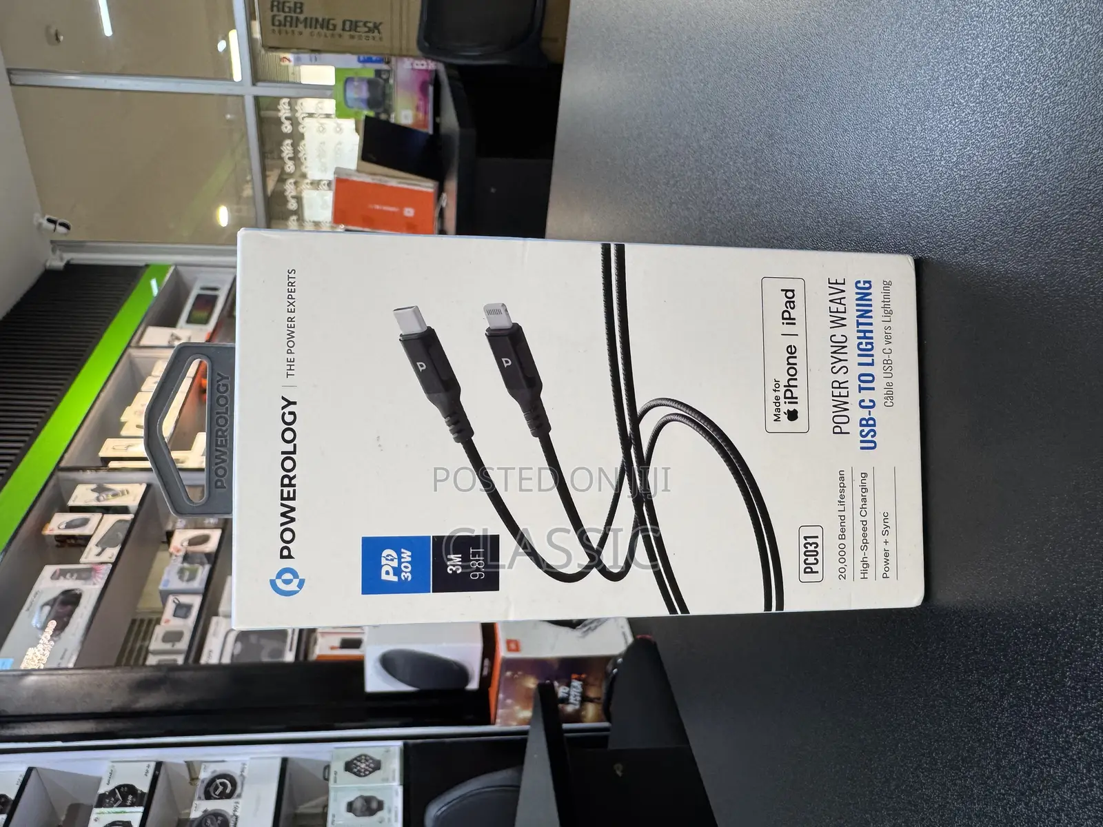 Powerology Power Sync Weave Usb-C to Lightning Cable – 60w