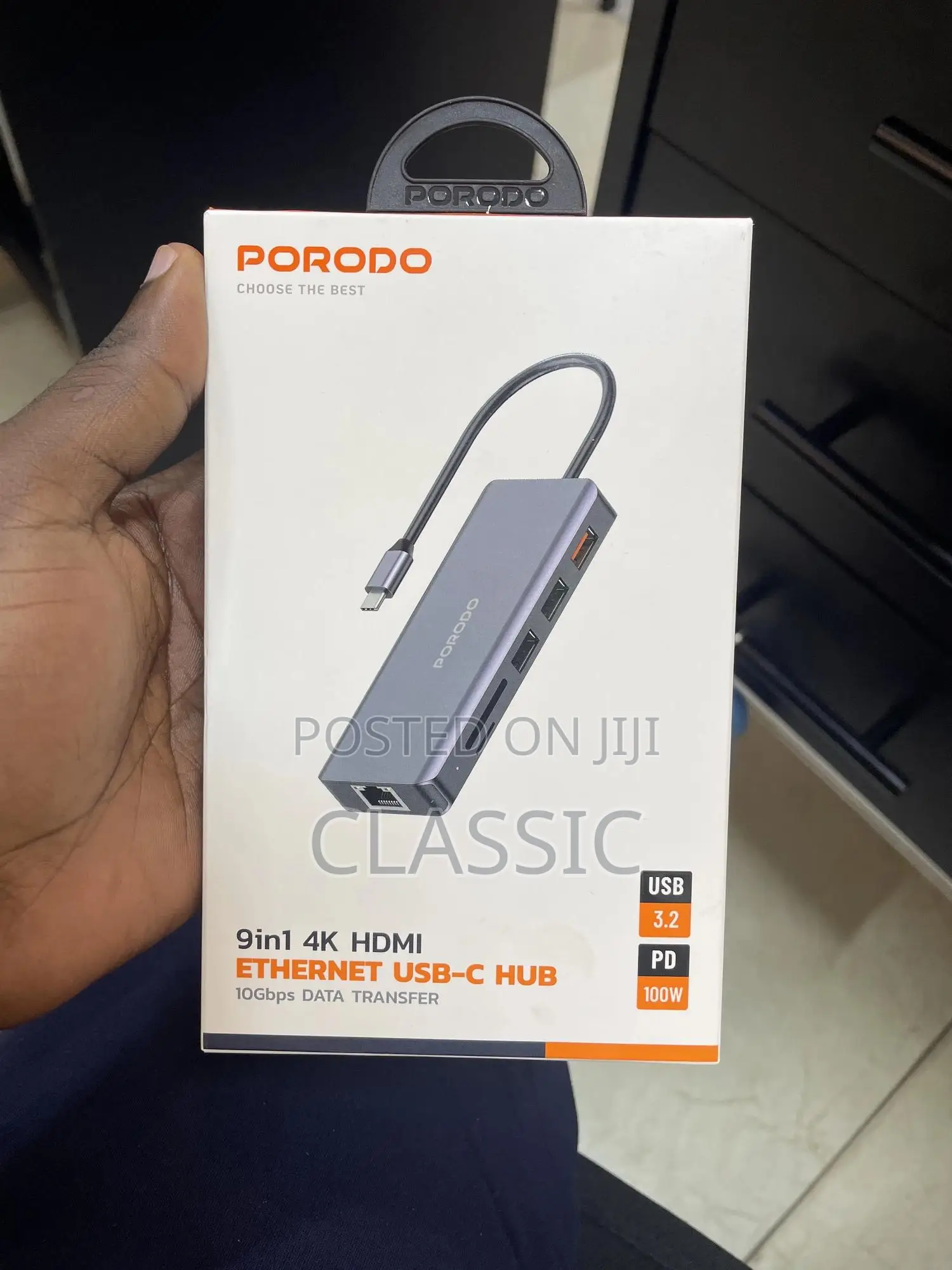 Porodo 9in1 Hdmi Ethernet Usb-C Hub