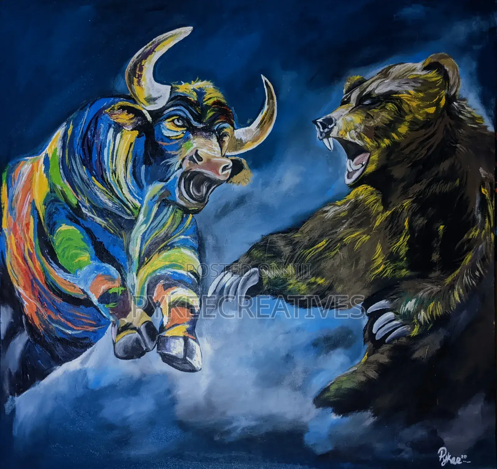 Animal Art Bull Bear