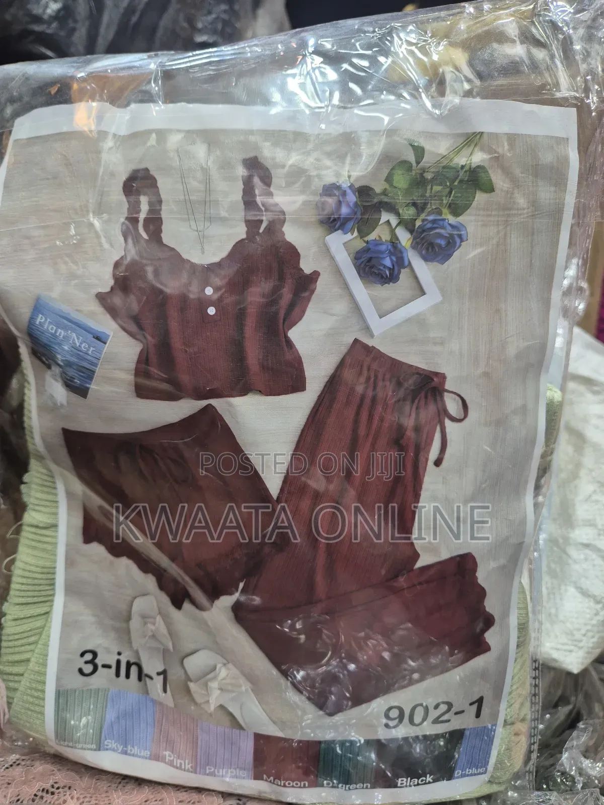 3 Pc Lace Pit Vest Trousers Pajamas for Women