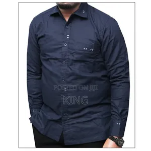 Kitengi Solid Formal Shirt. Navyblue Line
