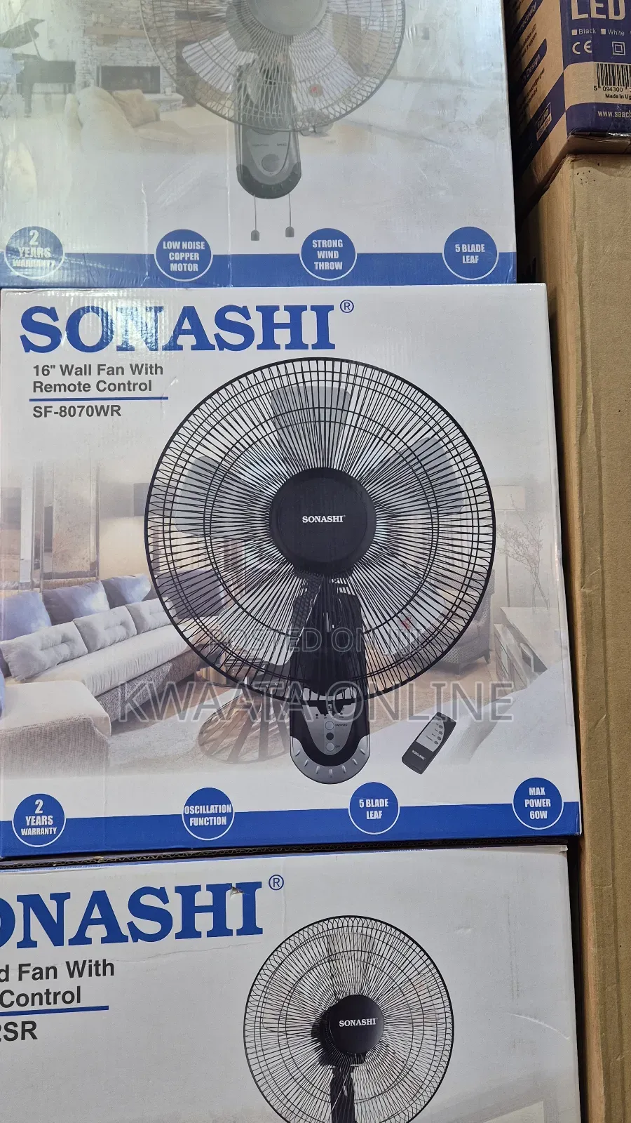 Sonashi 16 Inch Wall Fan With Remote Control, Sf-8007wr