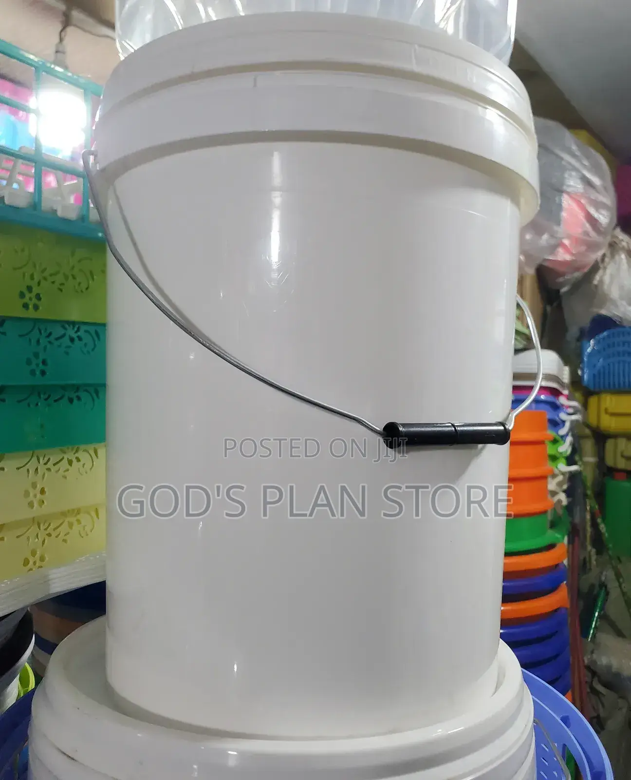 Empty Plastic White Bucket 20litres