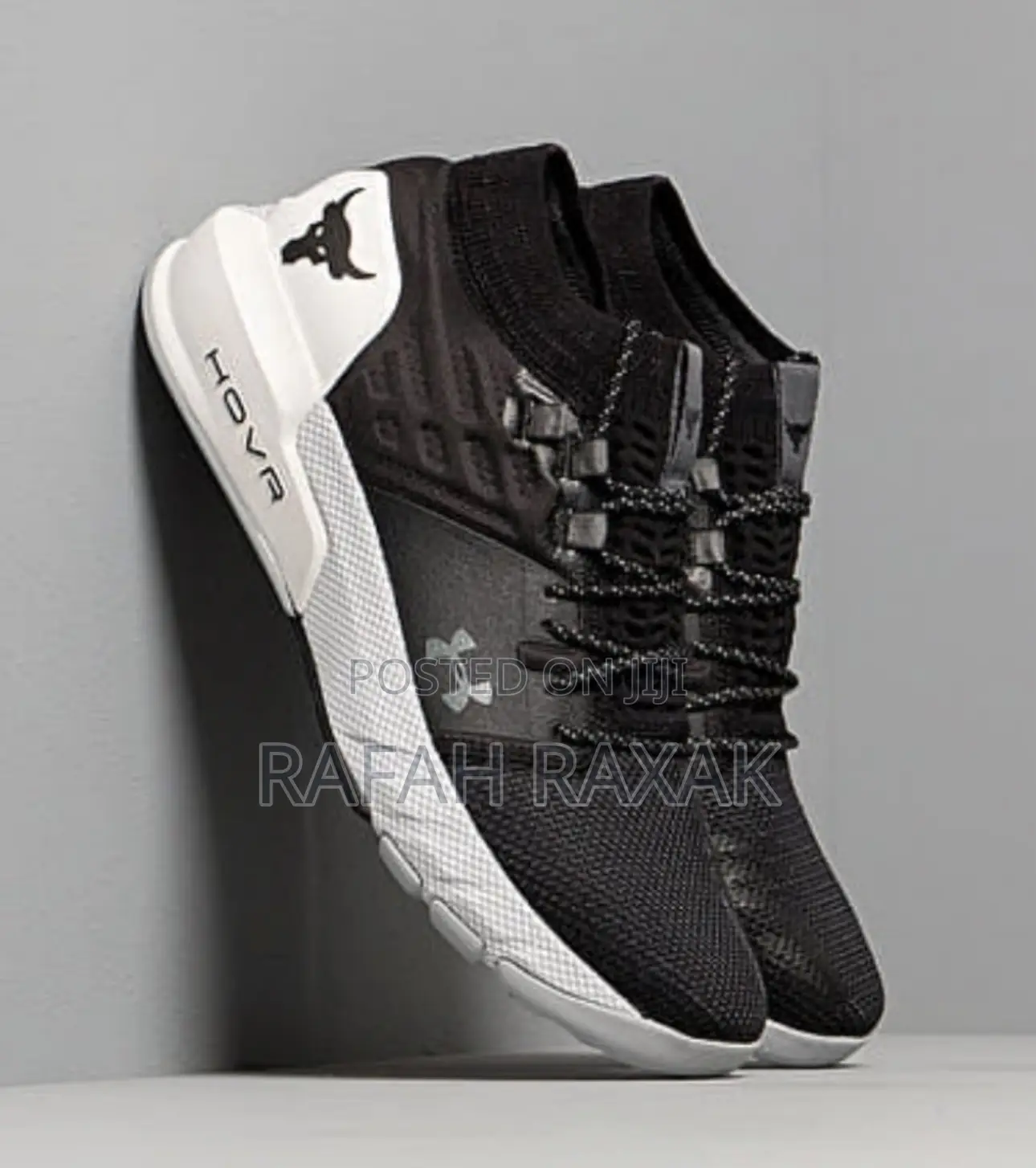 New Black/White Under Armour Hovr Project Rock 2 Sneaker