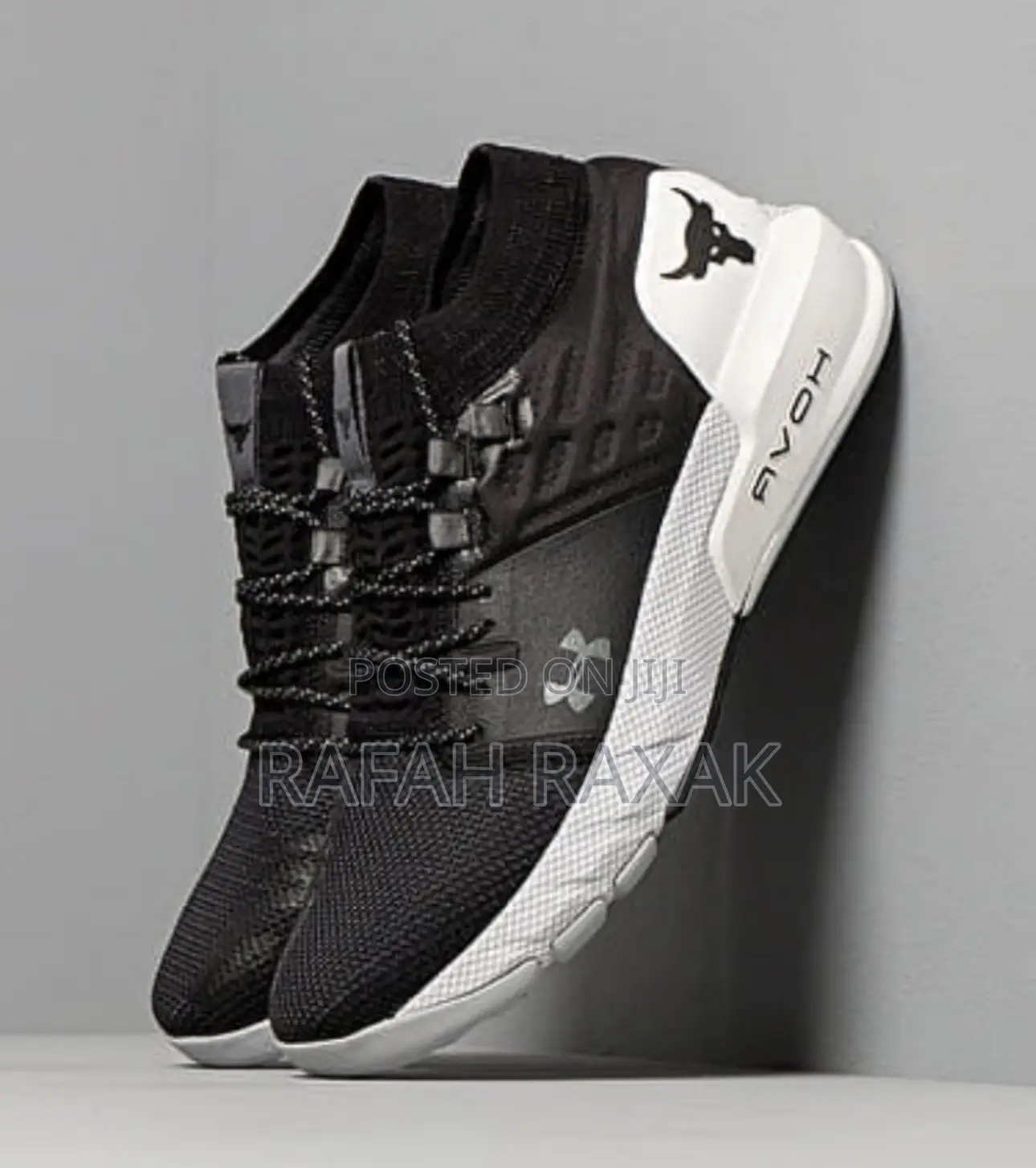 New Black/White Under Armour Hovr Project Rock 2 Sneaker