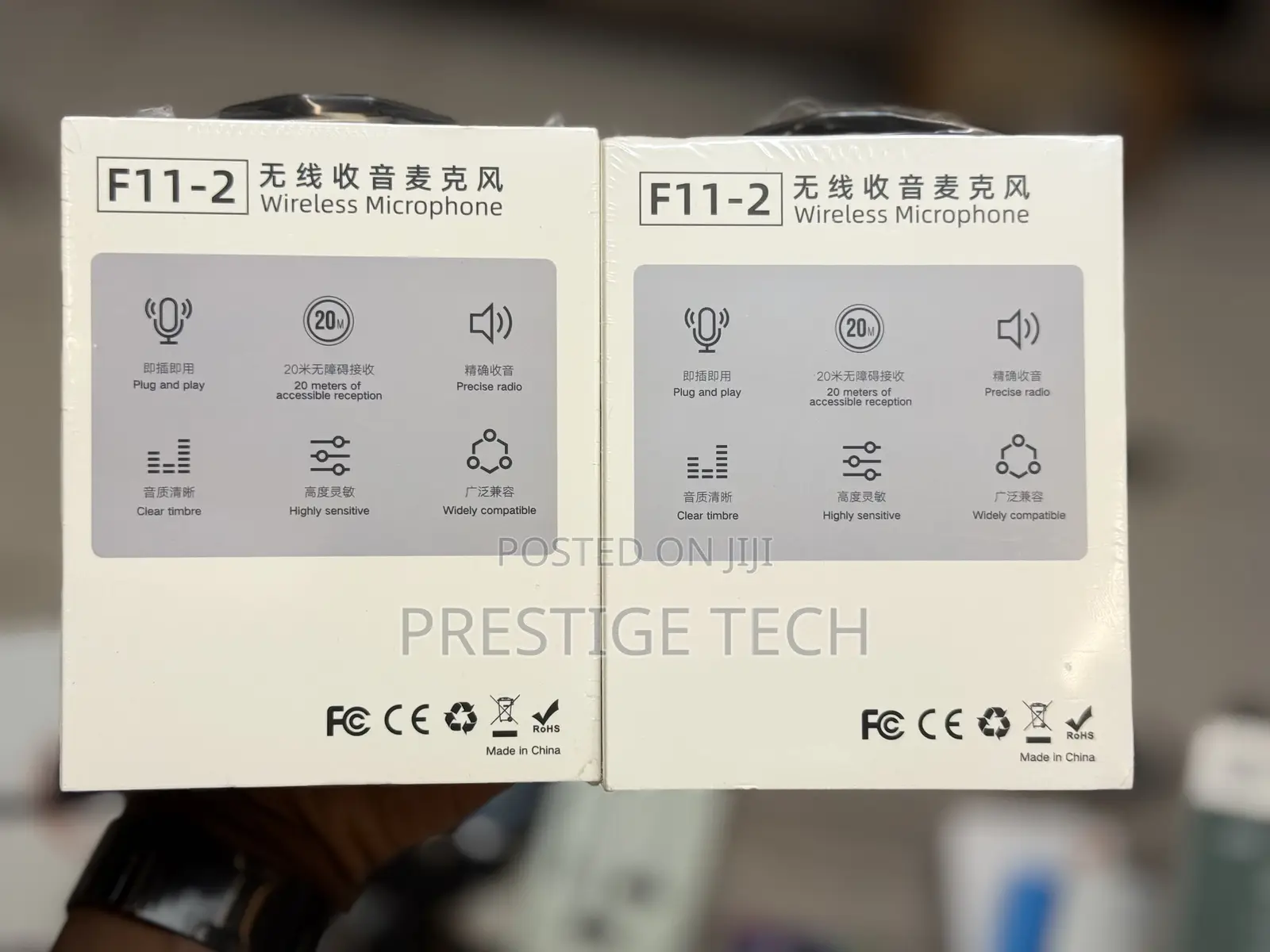 F11-2 Wireless Microphone 3in1 Noise Cancellation Clip On