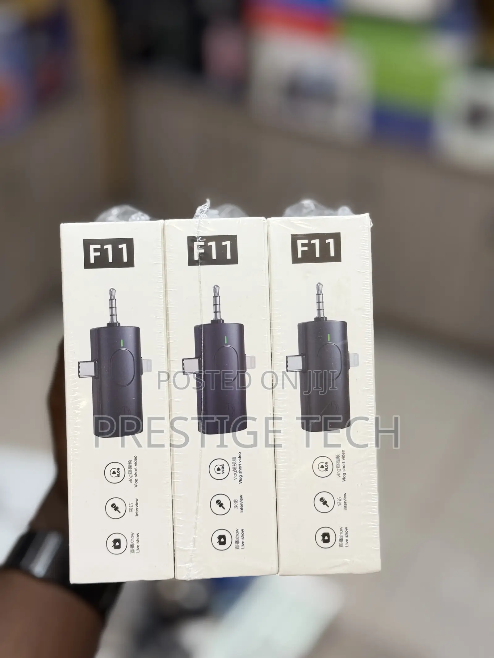 F11-2 Wireless Microphone 3in1 Noise Cancellation Clip On