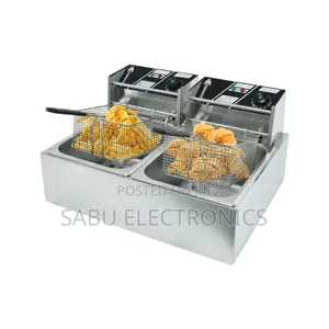 Commercial Double Tank Deep Fryer – 12l Stainless Steel