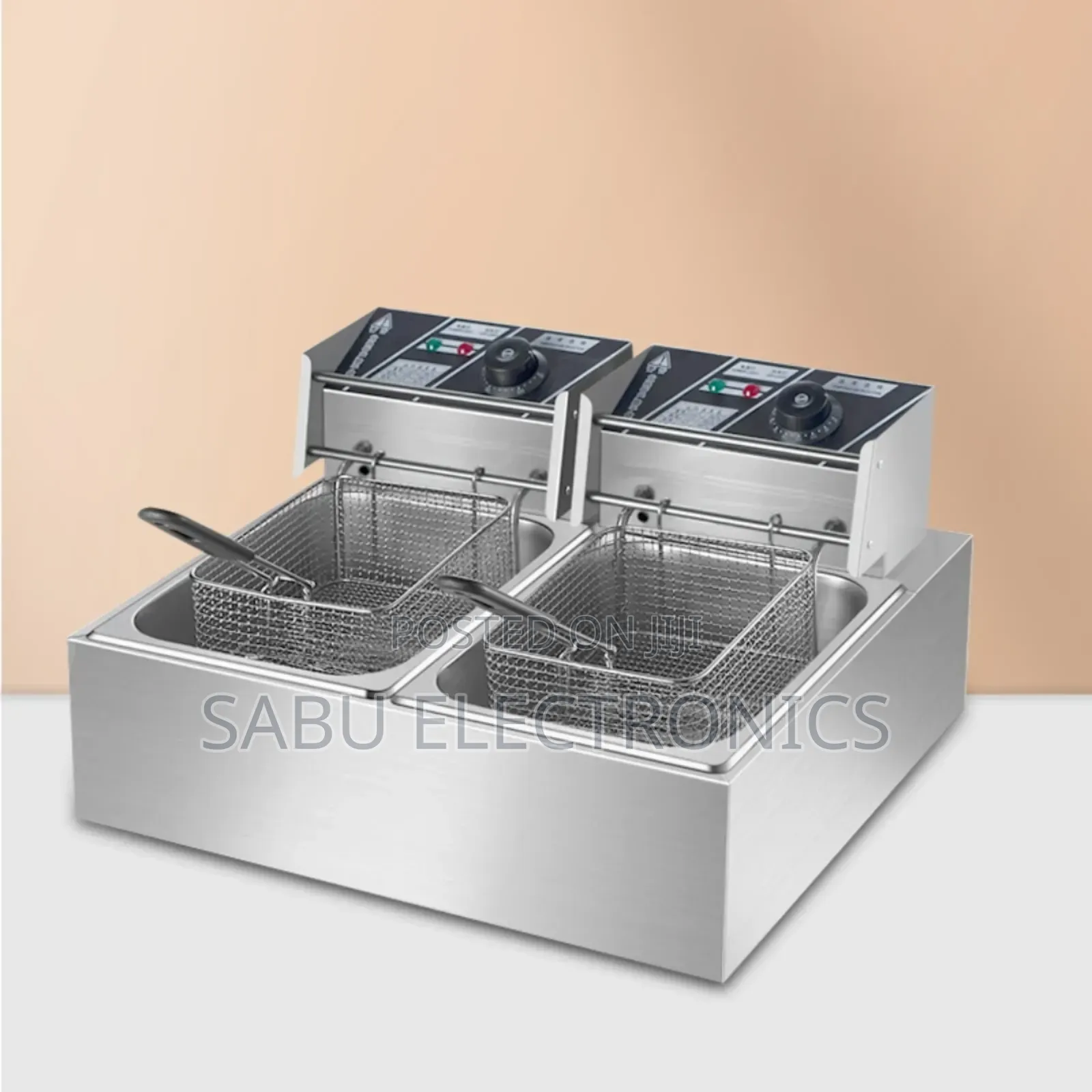 Commercial Double Tank Deep Fryer – 12l Stainless Steel