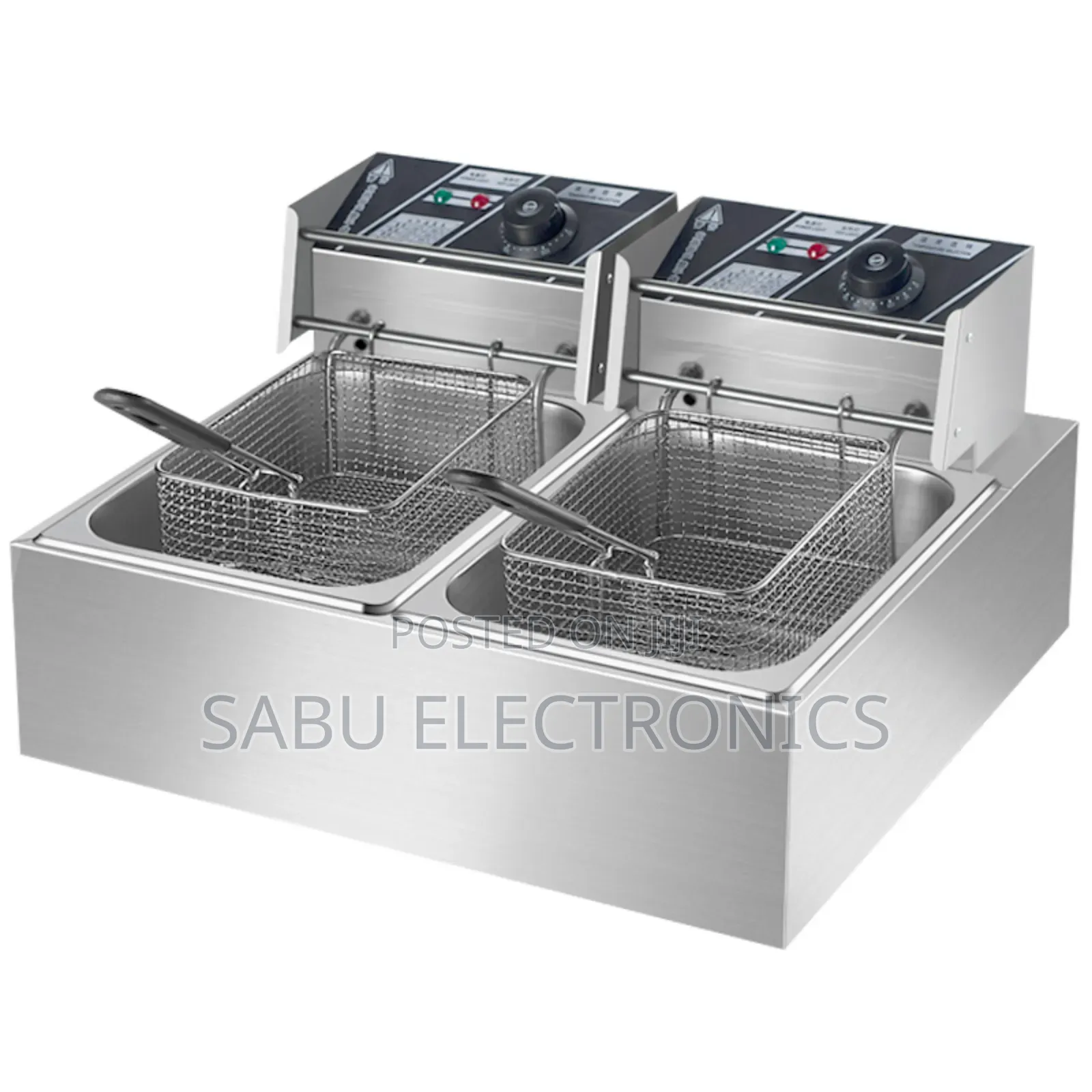 Commercial Double Tank Deep Fryer – 12l Stainless Steel