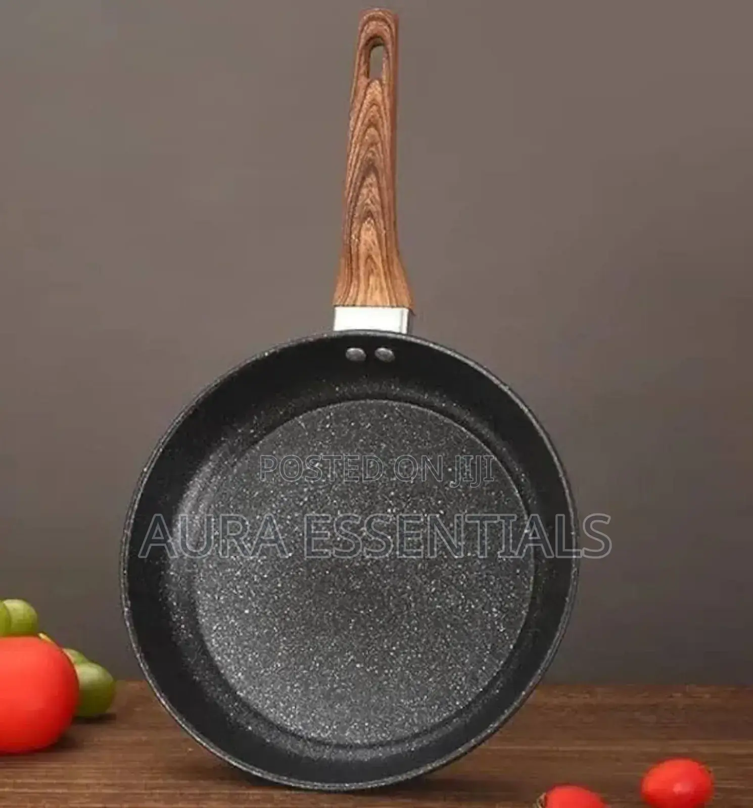 26cm Granite Eco Friendly Frying Pan With Wood Handle