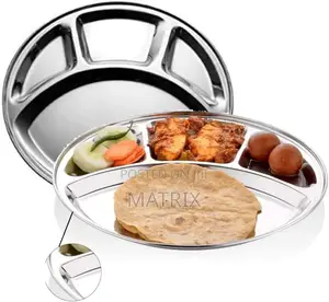 Stainless Steel Round Divided Dinner Plate